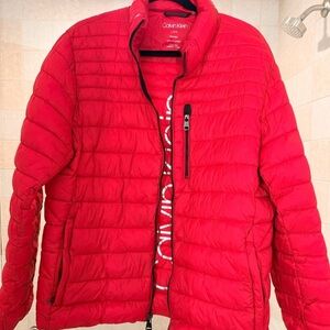 Calvin Klein Men's Vibrant Red Quilted Jacket